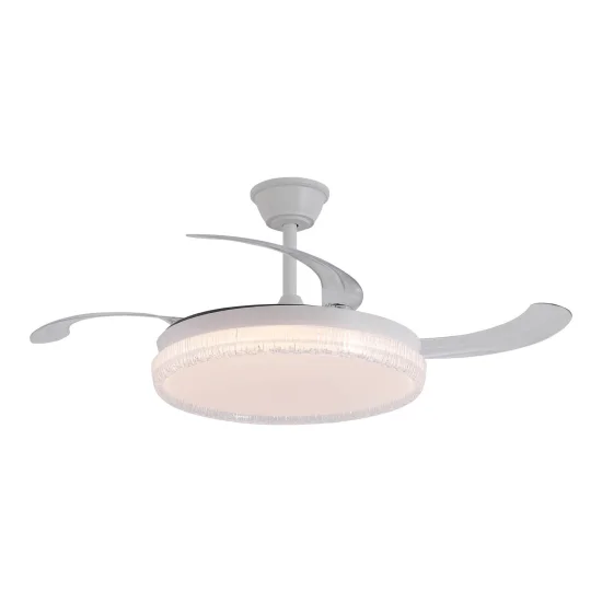 VENTILADOR DE TECHO LED 55W REGULABLE ASPAS RETRÁCTILES BLANCO NERIO 2